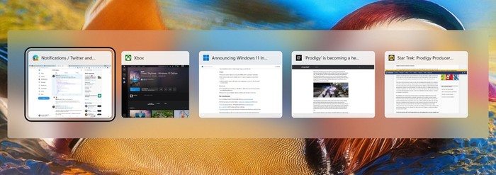 Windows 11 Build 22526的多任务界面回归传统布局 Windows 11 Build 22526的多任务界面回归传统布局